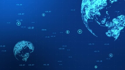 Financial technology concept. Fintech. Electronic money. Cryptocurrency. Global finance. Foreign exchange