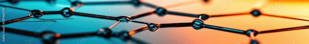 Aufkleber Abstract Molecular Structure with Glossy Connections and Colors