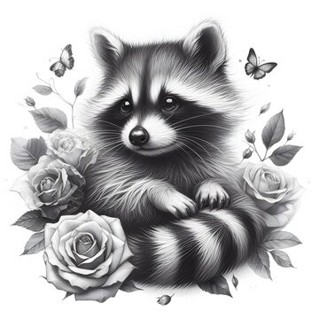 라쿤, 펜슬 드로잉, jpeg (Raccoon, pencil darwing, jpeg)