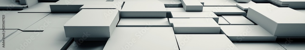 Aufkleber Abstract 3D Geometric Shapes Background Modern Design Grey Cubes Texture Pattern