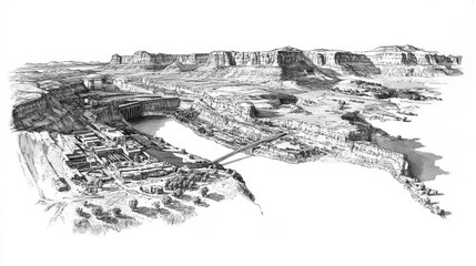 Arizona's Lake Powell and Glen Canyon Dam sit in a stunning desert landscape.