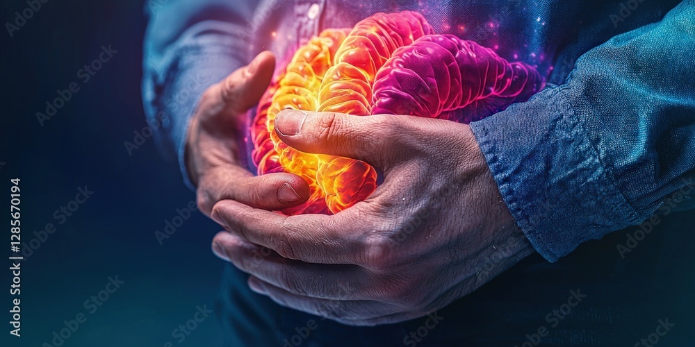 Poster a person s hands gently cradling a glowing digital brain representing mental health care and neural 