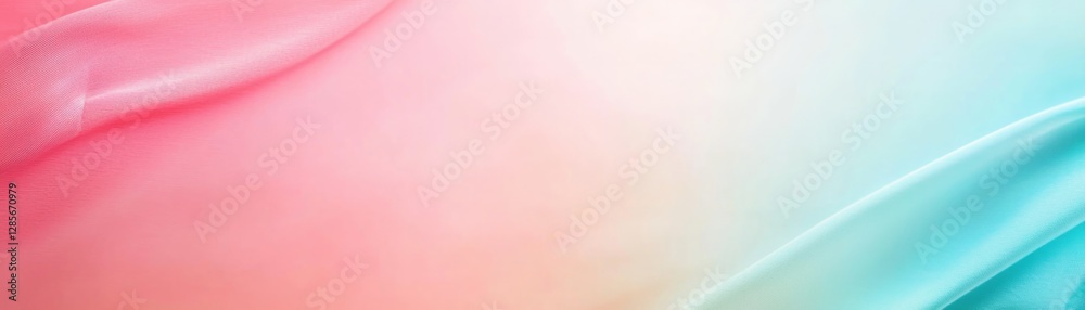 Aufkleber soft fabric waves in gradient of pink and blue tones abstract design
