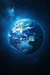 Fototapeta premium A view of the earth from space with stars in the background