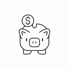 piggy bank savings icon vector sign