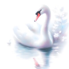 백조, 파스텔화, jpeg (Swan, pastel painting, jpeg)