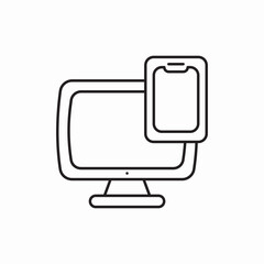 computer screen display icon vector sign