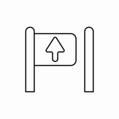 entrance gate direction icon vector sign