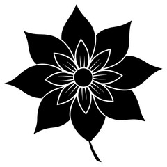 black and white flower