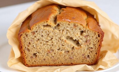 Delicious homemade banana bread loaf