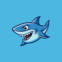 shark cartoon isolated on white