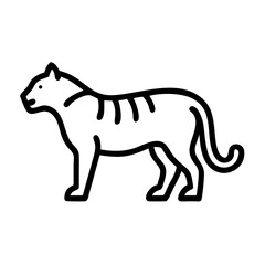 Fototapeta premium Outline of a tiger standing in profile