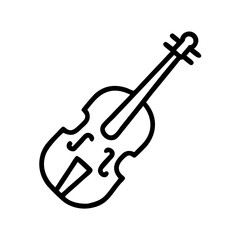 Obraz premium Violin outline in simple black design