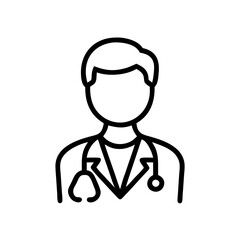 Obraz premium Line drawing of a doctor wearing a stethoscope
