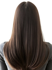 Naklejka premium Long Silky Brown Hair with Natural Shine Perfect for Hair Care Adverts : Generative AI