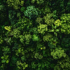 Naklejka premium A vista of green forest from an aerial viewpoint