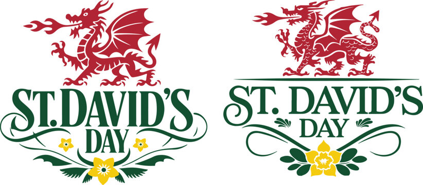 St David's Day Vector Illustration