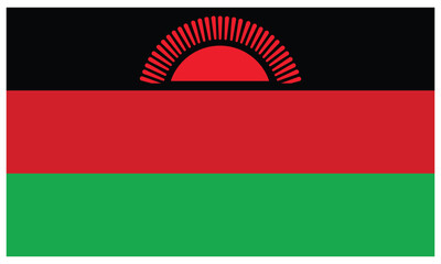 Malawi country flag Vector illustration.