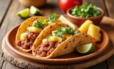 Delicious tacos with vibrant toppings