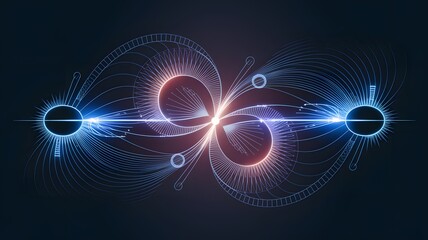 Futuristic Glowing Product Showroom with Floating Platforms