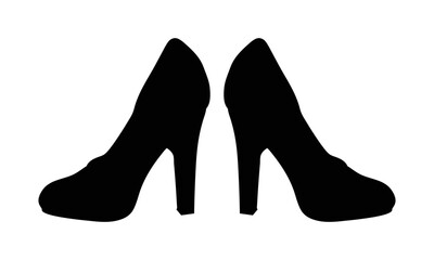 High heels silhouette isolated on a transparent background