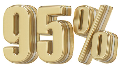 95 Percent Off Sale Sign 3D Number Discount