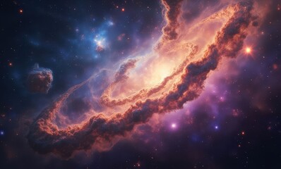Vibrant cosmic swirl in deep space