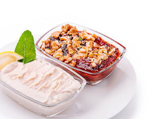 Yogurt parfait with granola and fruit, beautifully arranged