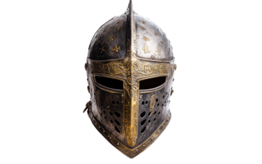 Knights helmet on transparent or white background
