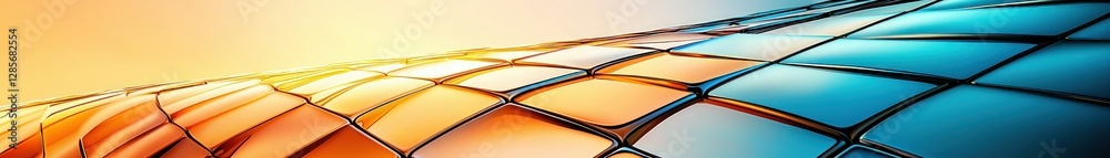 Poster Abstract Colorful Wave Pattern with Warm and Cool Tones