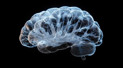 Stylized brain illustration on black background