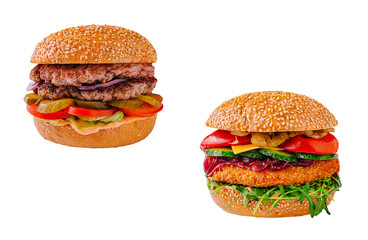 Delicious burgers with fresh ingredients and vibrant toppings