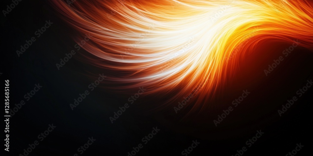 Poster abstract fiery orange and yellow light streaks background design ideal for websites banners and pres