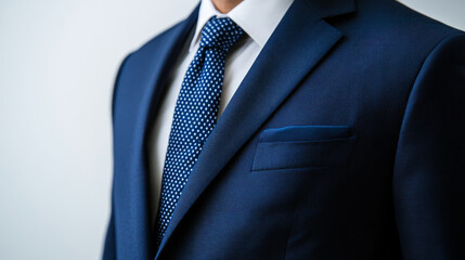 male dark blue blazer isolated on white