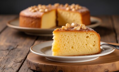 Delicious homemade cake slice