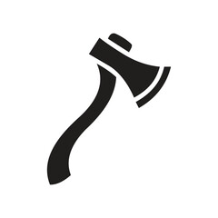 Simple Black Axe Silhouette and axe icon, axe, hatchet, ax, equipment, woodcutter
