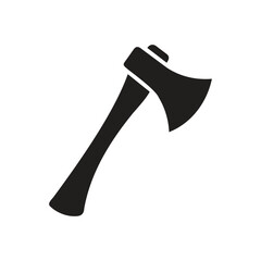 Simple Black Axe Silhouette and axe icon, axe, hatchet, ax, equipment, woodcutter