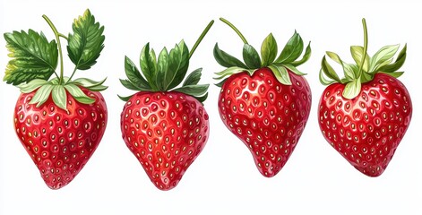 Fresh and Juicy Strawberries on a White Background for Culinary Use