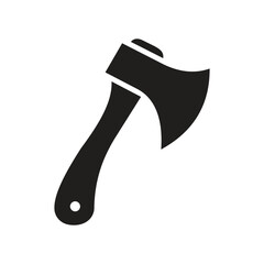 Simple Black Axe Silhouette and axe icon, axe, hatchet, ax, equipment, woodcutter