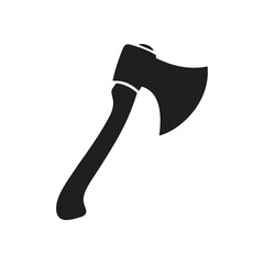 Simple Black Axe Silhouette and axe icon, axe, hatchet, ax, equipment, woodcutter