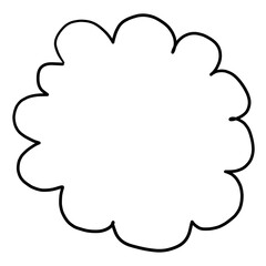 筆の手書きの墨で書いた吹き出しシンプルイラスト