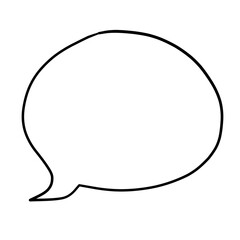 筆の手書きの墨で書いた吹き出しシンプルイラスト