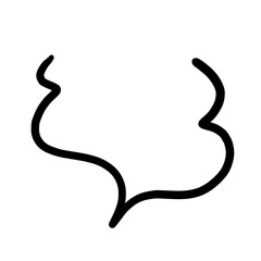 筆の手書きの墨で書いた吹き出しシンプルイラストbubble