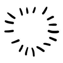 筆文字素材の手書きの墨で書いたキラキラした光の感情表現絵文字