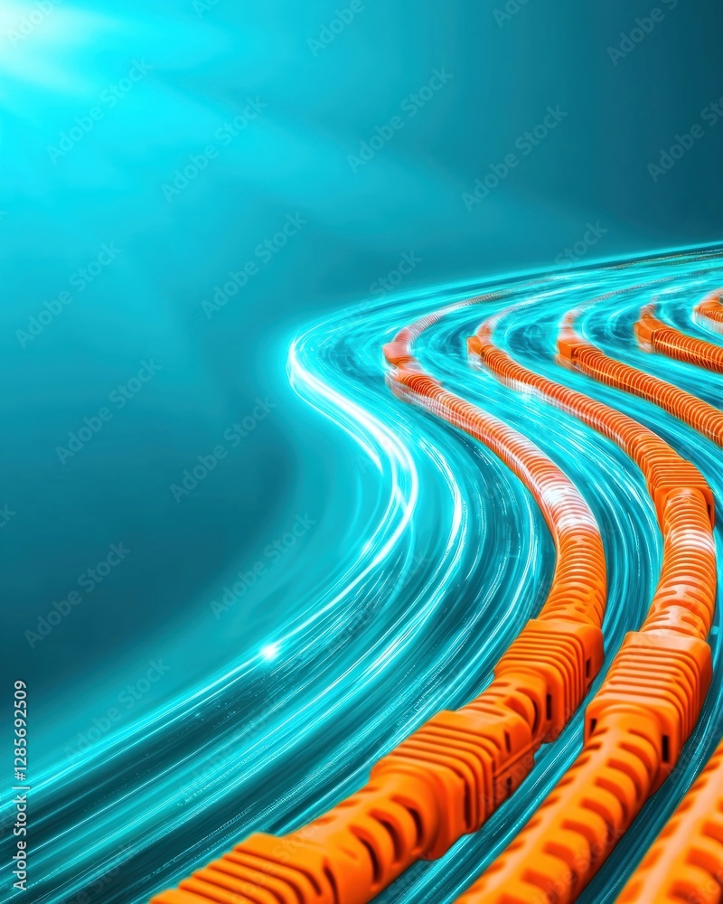 Poster High Speed Data Transfer Network Cables Abstract Background Digital Technology Concept