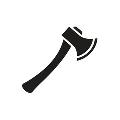 Simple Black Axe Silhouette and axe icon, axe, hatchet, ax, equipment, woodcutter