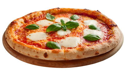 Delicious margherita pizza, cut out