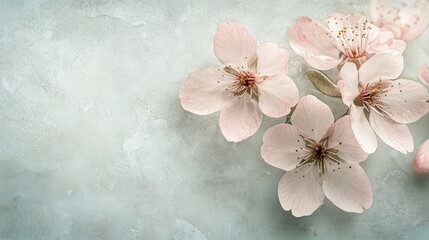 Soft pastel flowers on a textured background, evoking tranquility and beauty.