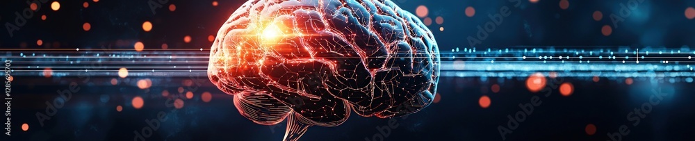 Poster Dynamic Digital Brain Visualization with Glowing Neural Connections
