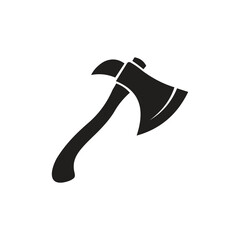 Simple Black Axe Silhouette and axe icon, axe, hatchet, ax, equipment, woodcutter